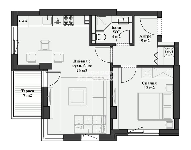 На продаж  1 спальня Пловдив , Въстанически , 74 кв.м | 52015273 - зображення [4]