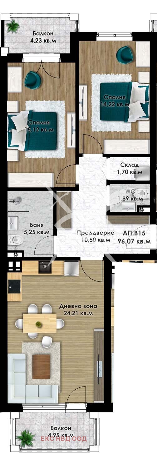 À vendre  2 chambres Plovdiv , Ostromila , 111 m² | 13506452