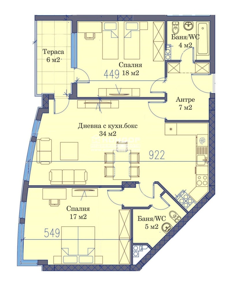 En venta  2 dormitorios Plovdiv , Mladezhki Jalm , 128 metros cuadrados | 58463451 - imagen [13]