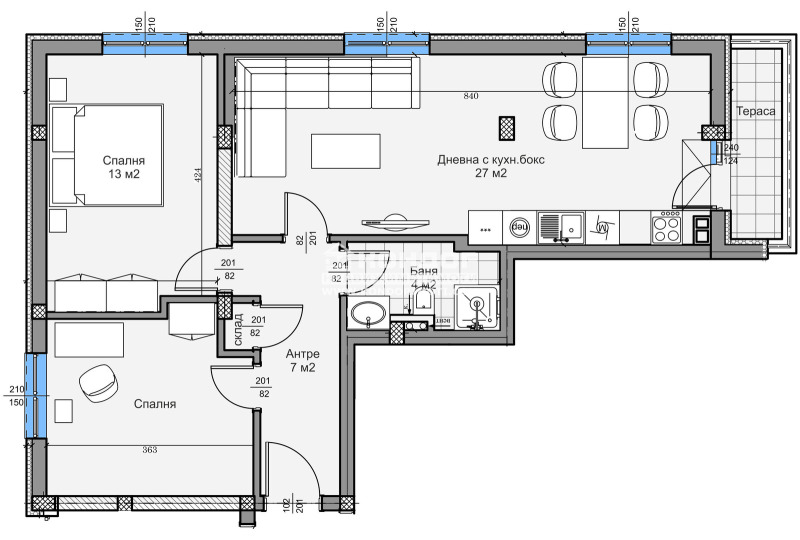 Zu verkaufen  2 Schlafzimmer Plowdiw , Proslaw , 89 qm | 99491231 - Bild [2]