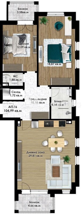 2 bedroom Komatevo, Plovdiv 11