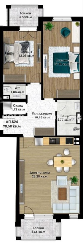 2 bedroom Komatevo, Plovdiv 8