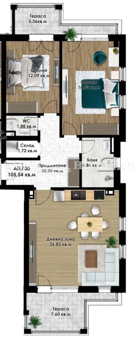 2 bedroom Komatevo, Plovdiv 12