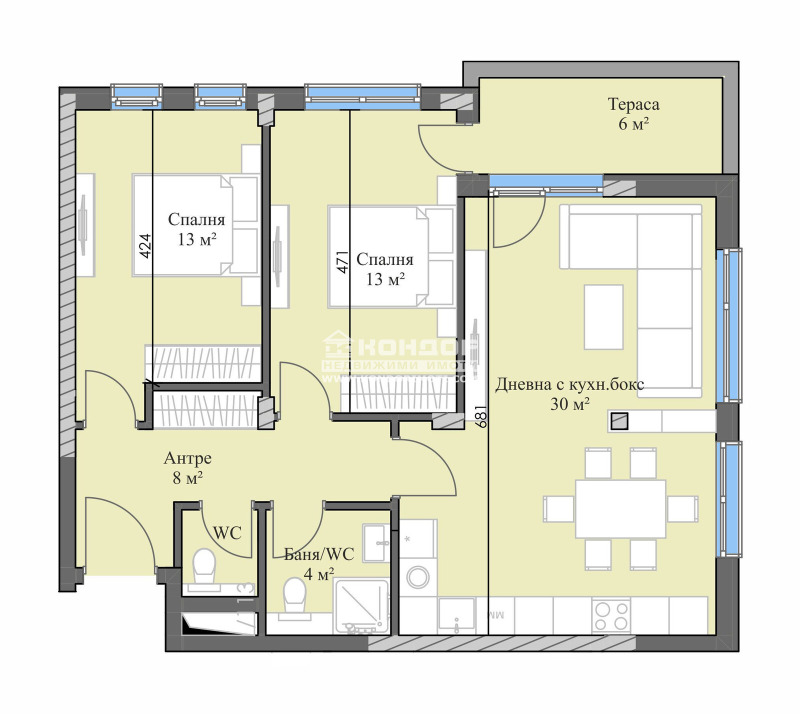 In vendita  2 camere da letto Plovdiv , Karshiiaka , 108 mq | 77159897 - Immagine [5]