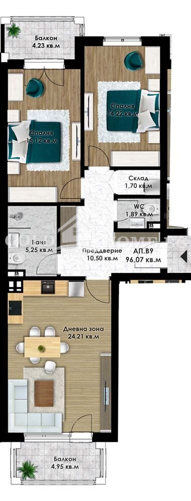 Продава  3-стаен град Пловдив , Коматево , 110 кв.м | 26673192 - изображение [3]