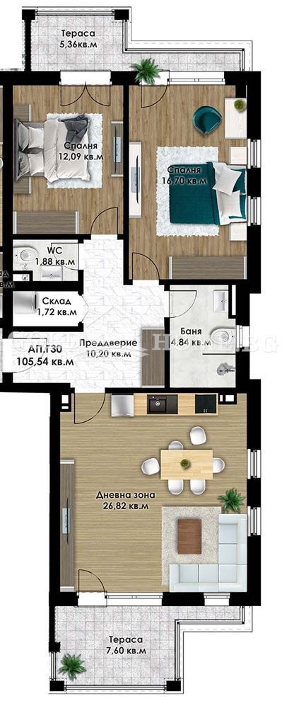 Продава  3-стаен град Пловдив , Коматево , 110 кв.м | 26673192 - изображение [12]