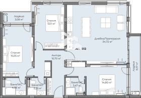 3 кімнатна Христо Смирненски, Пловдив 2