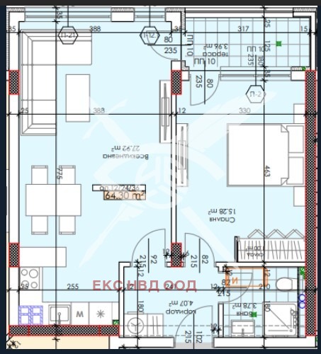 Til salg  1 soveværelse Plovdiv , Trakiya , 76 kvm | 49593013