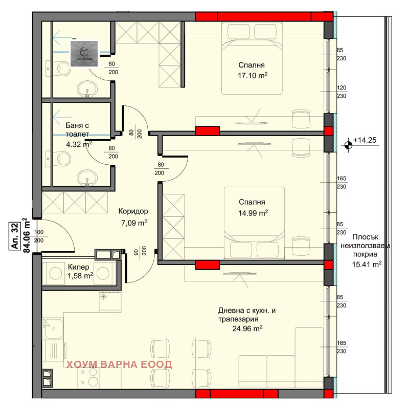Till salu  2 sovrum Varna , Asparuhovo , 109 kvm | 46416889 - bild [4]