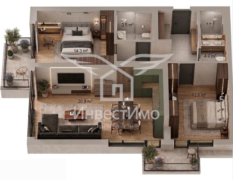 Продава 3-СТАЕН в град София, Левски Г - 115 кв.м / 212 000 € » 414 635.96 лв., ИНВЕСТИМО