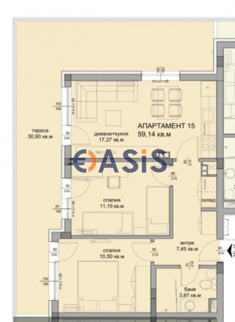 Продава 3-СТАЕН, гр. Бургас, Сарафово, снимка 3 - Апартаменти - 52579589