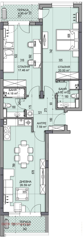 2 slaapkamers Gagarin, Plovdiv 1