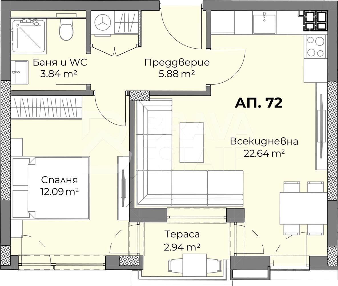 Продава 2-СТАЕН, гр. Пловдив, Христо Смирненски, снимка 2 - Апартаменти - 51482473