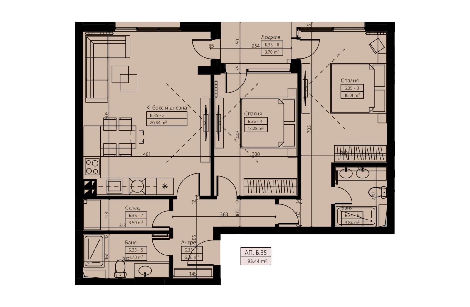 Продава 3-СТАЕН, гр. София, Малинова долина, снимка 9 - Апартаменти - 50695286