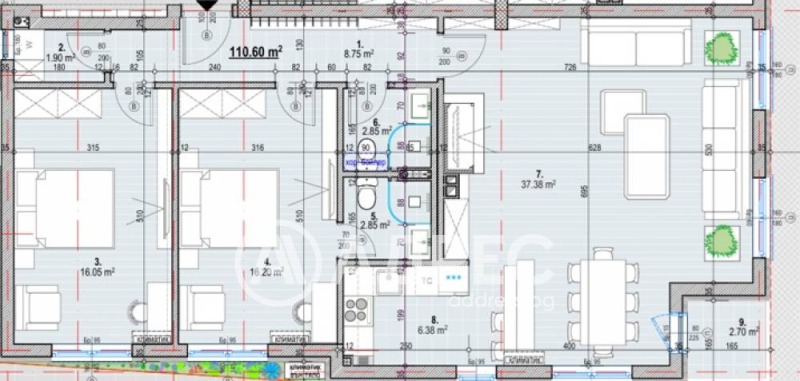 À vendre  2 chambres Sofia , Karpouzitsa , 111 m² | 54144886 - image [3]