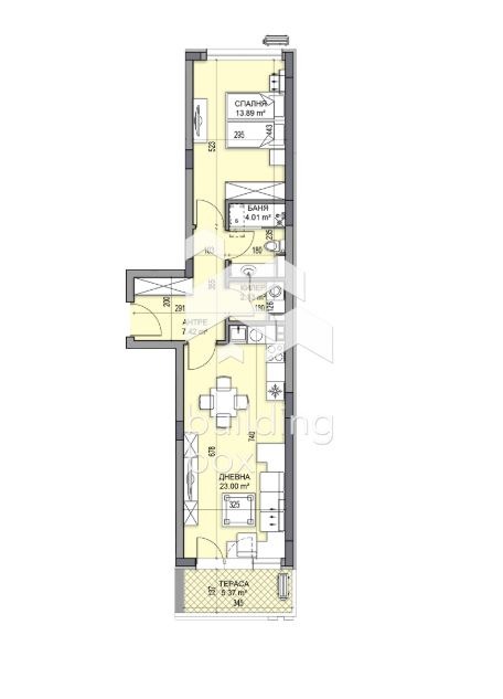 Myytävänä  1 makuuhuone Plovdiv , Gagarin , 78 neliömetriä | 99379753 - kuva [2]