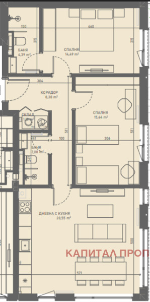 Продава 3-СТАЕН, с. Лозен, област София-град, снимка 2 - Aпартаменти - 48849245