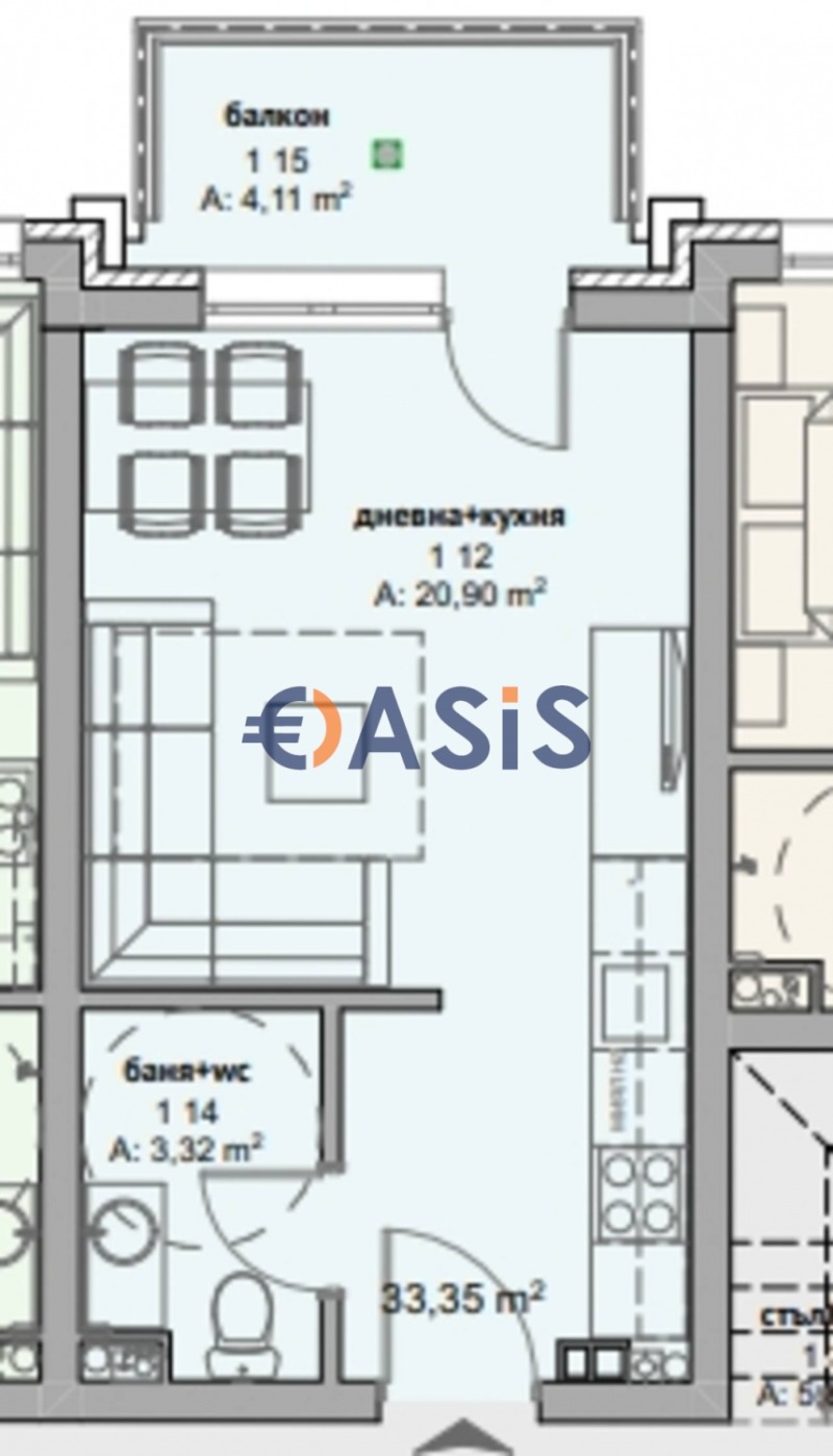 Продава  1-стаен област Бургас , с. Равда , 37 кв.м | 15898385 - изображение [2]