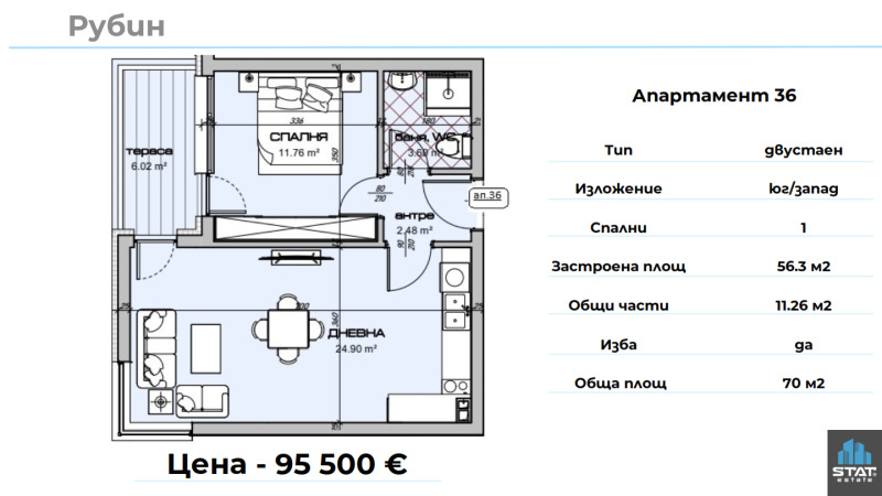 Продается  1 спальня Варна , Владислав Варненчик 1 , 70 кв.м | 18105208 - изображение [4]