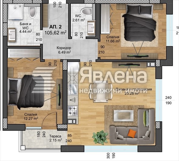 Till salu  1 sovrum Plovdiv , Zapaden , 85 kvm | 35742942 - bild [4]