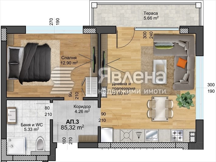 Till salu  1 sovrum Plovdiv , Zapaden , 85 kvm | 35742942 - bild [3]