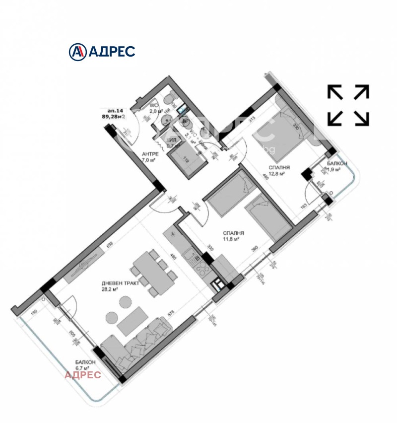 Zu verkaufen  2 Schlafzimmer Warna , Wladislaw Warnentschik 1 , 103 qm | 69144590 - Bild [4]