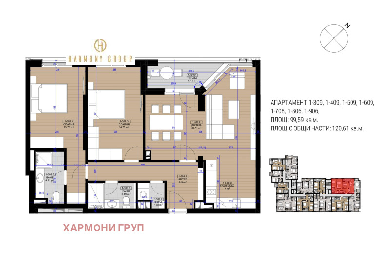 Продава 3-СТАЕН, гр. София, Полигона