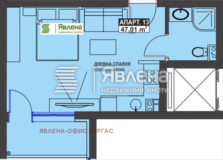 Te koop  Studio Burgas , Bratja Miladinovi , 47 m² | 23946142 - afbeelding [3]