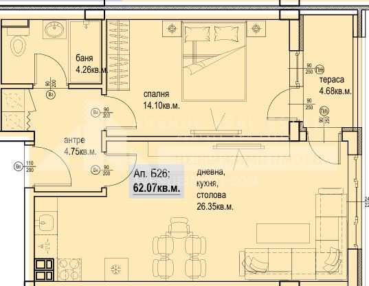 À venda  1 quarto Plovdiv , Karchiiaka , 72 m² | 57421541 - imagem [2]