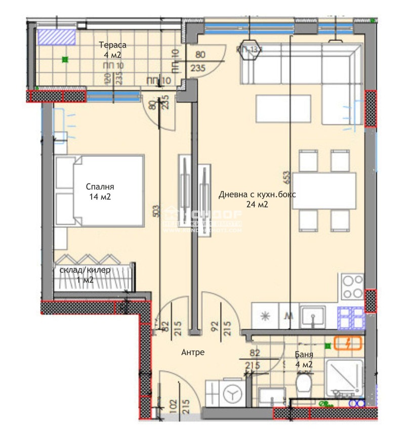 Продаја  1 спаваћа соба Пловдив , Тракија , 69 м2 | 78575304 - слика [2]