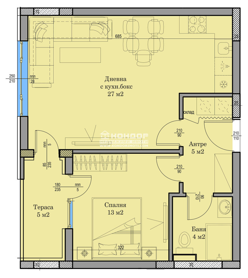 Продается  1 спальня Пловдив , Христо Смирненски , 76 кв.м | 32063994