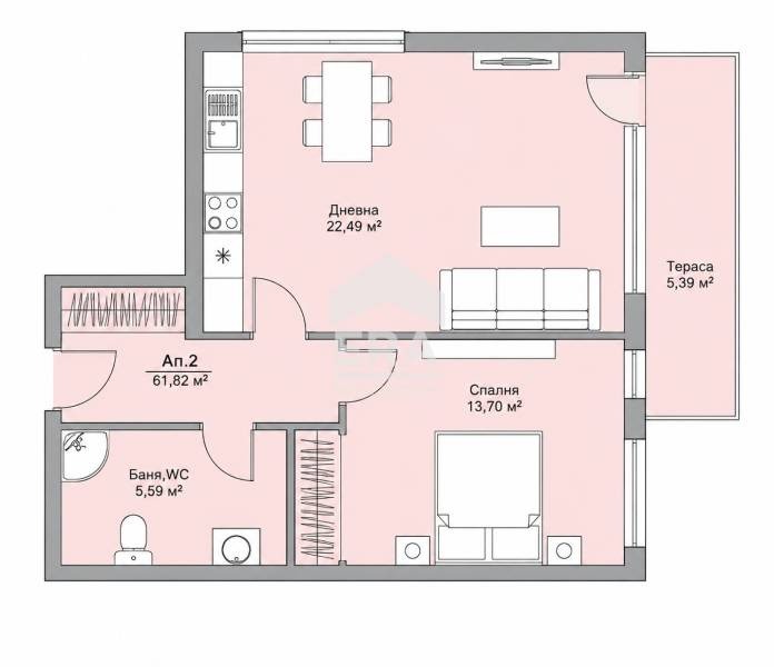 Продава 2-СТАЕН, гр. Велико Търново, Картала, снимка 9 - Апартаменти - 55084627
