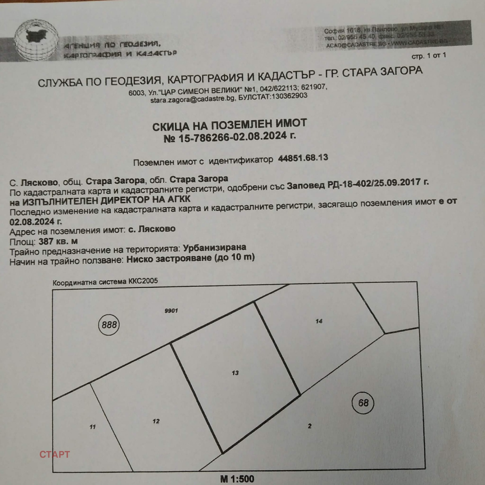 Продава ПАРЦЕЛ, с. Лясково, област Стара Загора, снимка 5 - Парцели - 54674937
