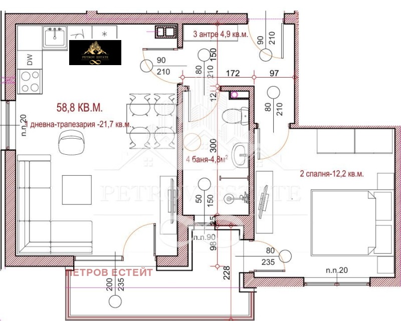 Продава 2-СТАЕН в област Пазарджик, гр. Велинград - 59 кв.м / 73 750 € » 144 242.46 лв., ПЕТРОВ ЕСТЕЙТ