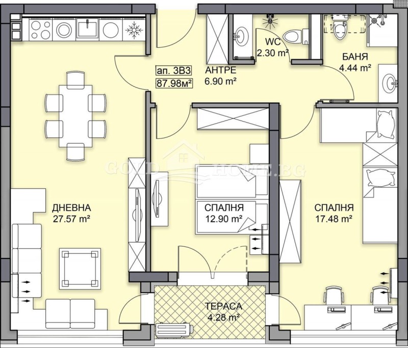 Na prodej  2 ložnice Plovdiv , Gagarin , 99 m2 | 48616211 - obraz [7]