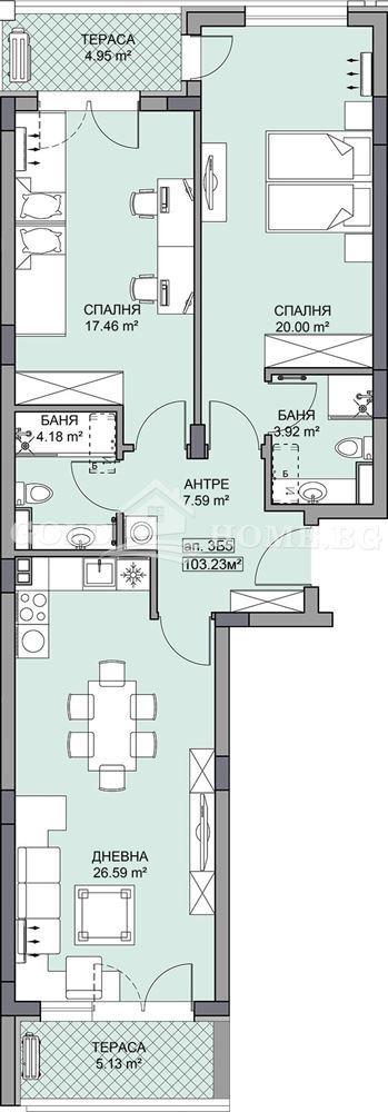 Na prodej  2 ložnice Plovdiv , Gagarin , 99 m2 | 48616211 - obraz [6]