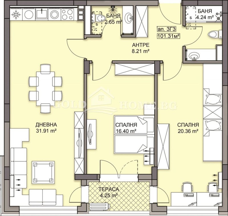 Na prodej  2 ložnice Plovdiv , Gagarin , 99 m2 | 48616211 - obraz [10]