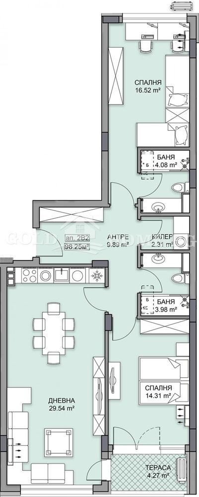 Na prodej  2 ložnice Plovdiv , Gagarin , 99 m2 | 48616211 - obraz [4]