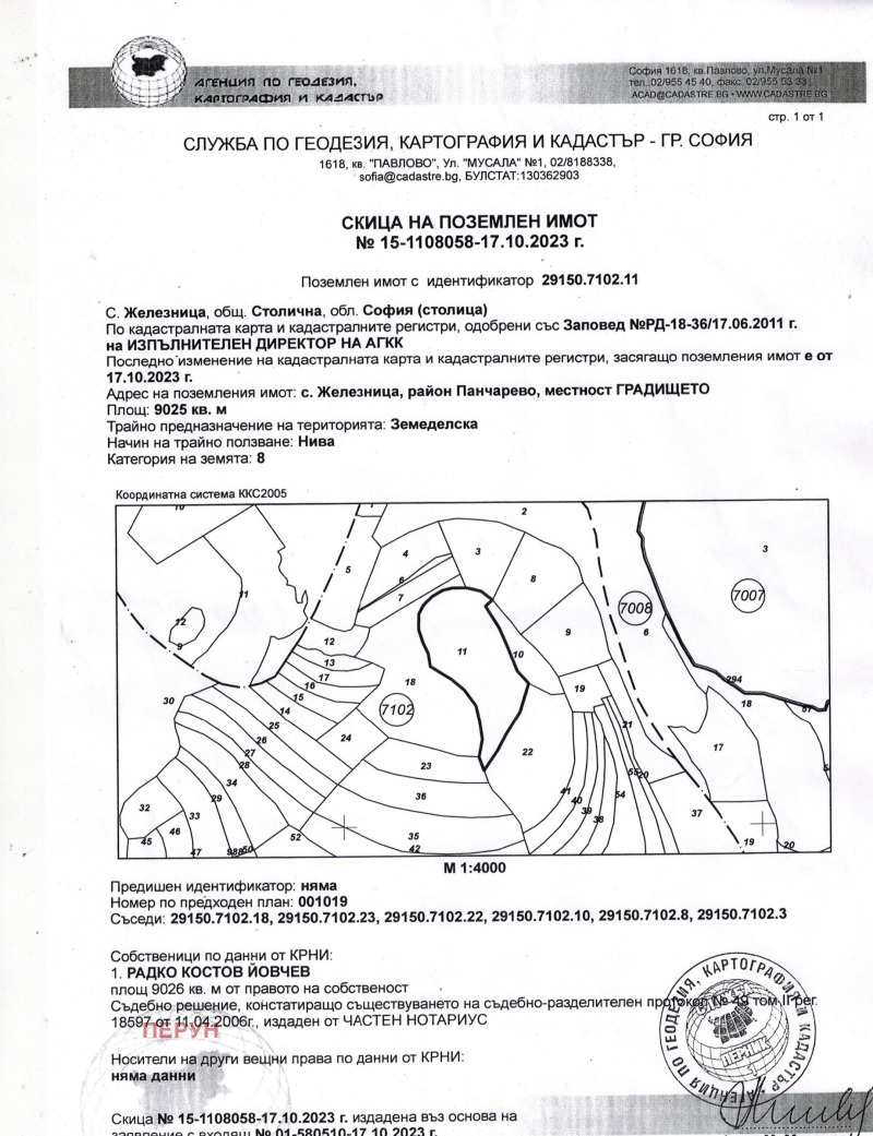 Продава ПАРЦЕЛ в град София, с. Железница - 9026 кв.м / 65 000 € » 127 128.95 лв., ПЕРУН