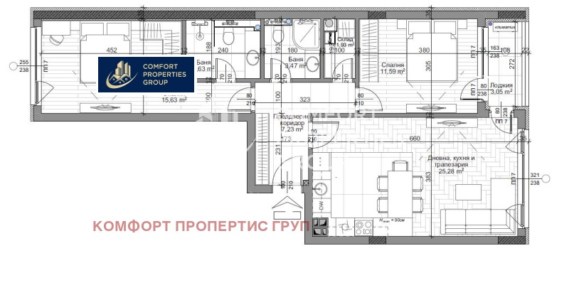 Till salu  2 sovrum Sofia , Mladost 4 , 100 kvm | 39456278 - bild [3]