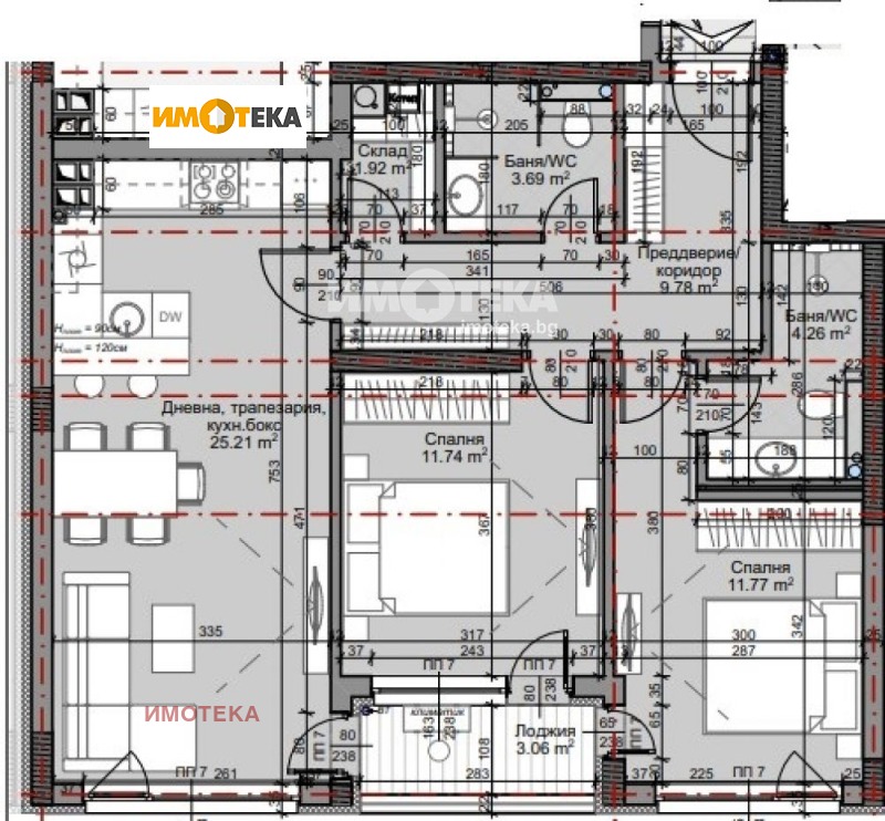 Satılık  2 yatak odası Sofia , Mladost 4 , 100 metrekare | 99307317