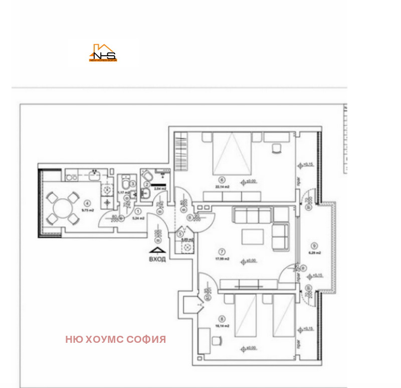 In vendita  2 camere da letto Sofia , Lozenets , 88 mq | 76131697 - Immagine [3]