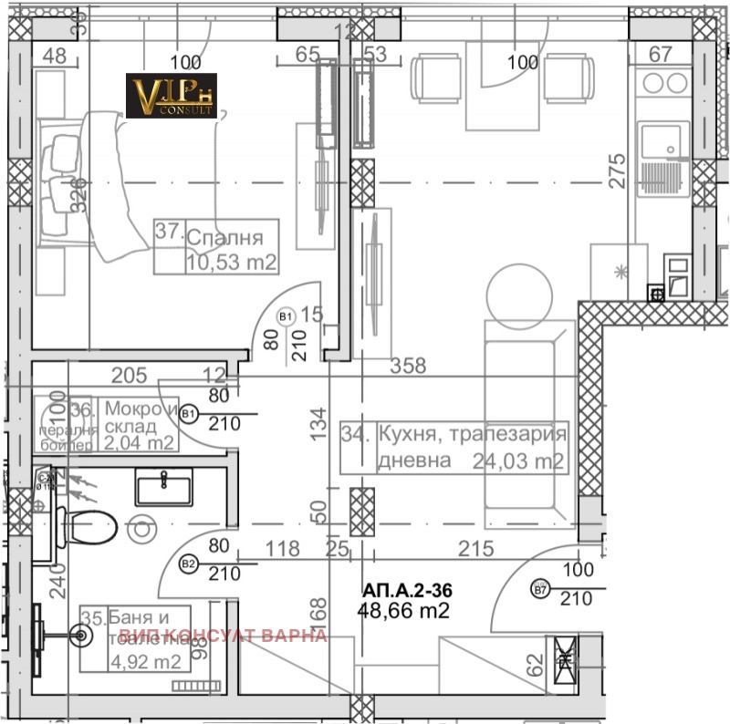 Продава  2-стаен, град Варна, к.к. Слънчев ден •  115 000 EUR • ID 47673685 — holmes.bg - [1] 