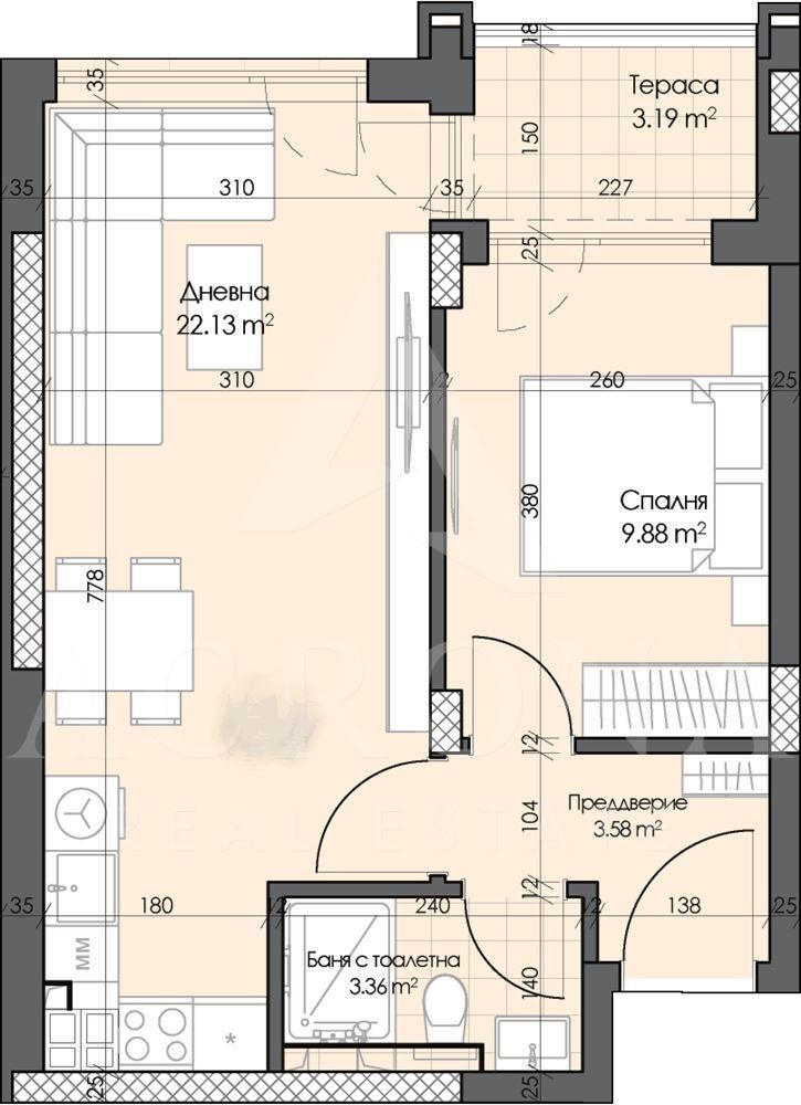 Till salu  1 sovrum Plovdiv , Gagarin , 62 kvm | 36568749 - bild [2]