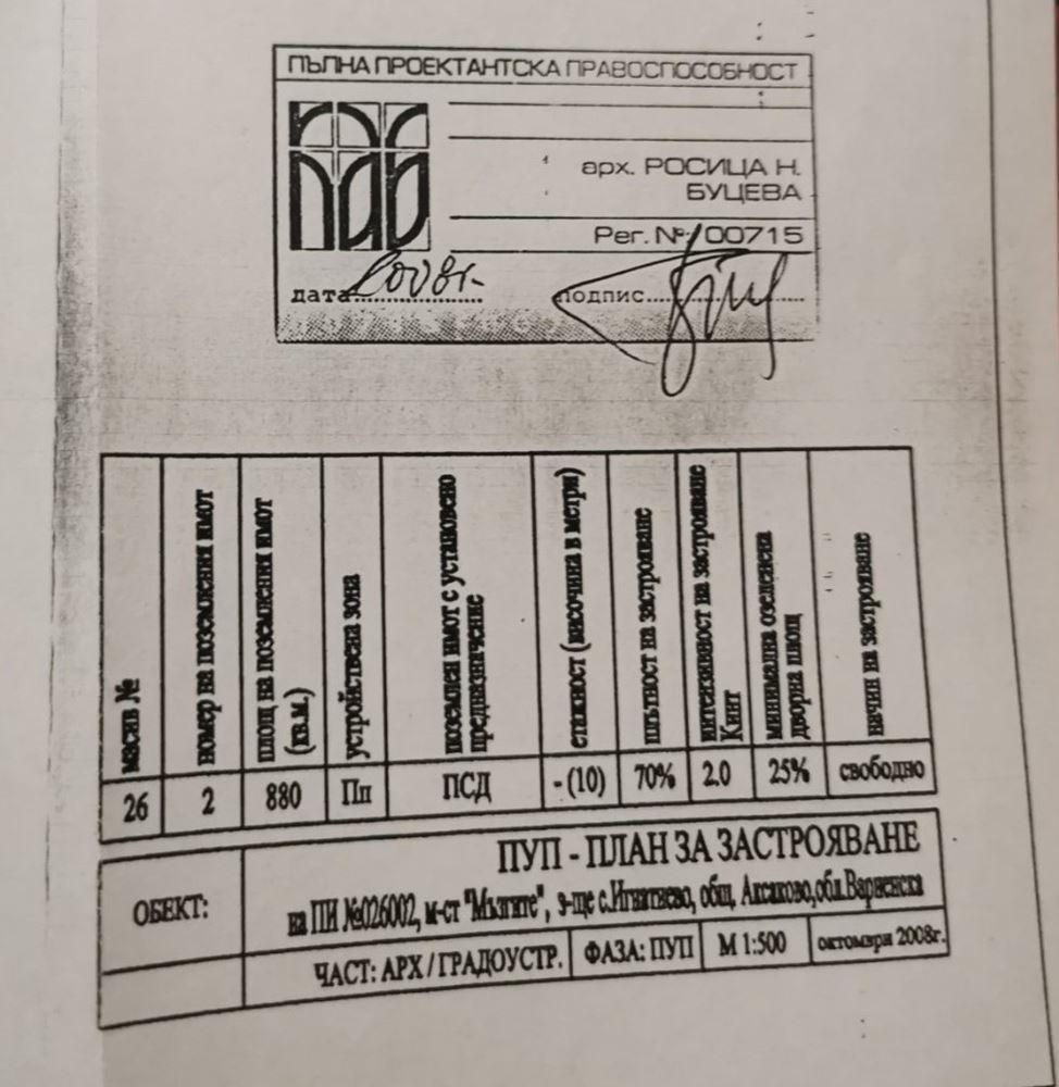 Продава ПАРЦЕЛ, гр. Игнатиево, област Варна, снимка 2 - Парцели - 51338076
