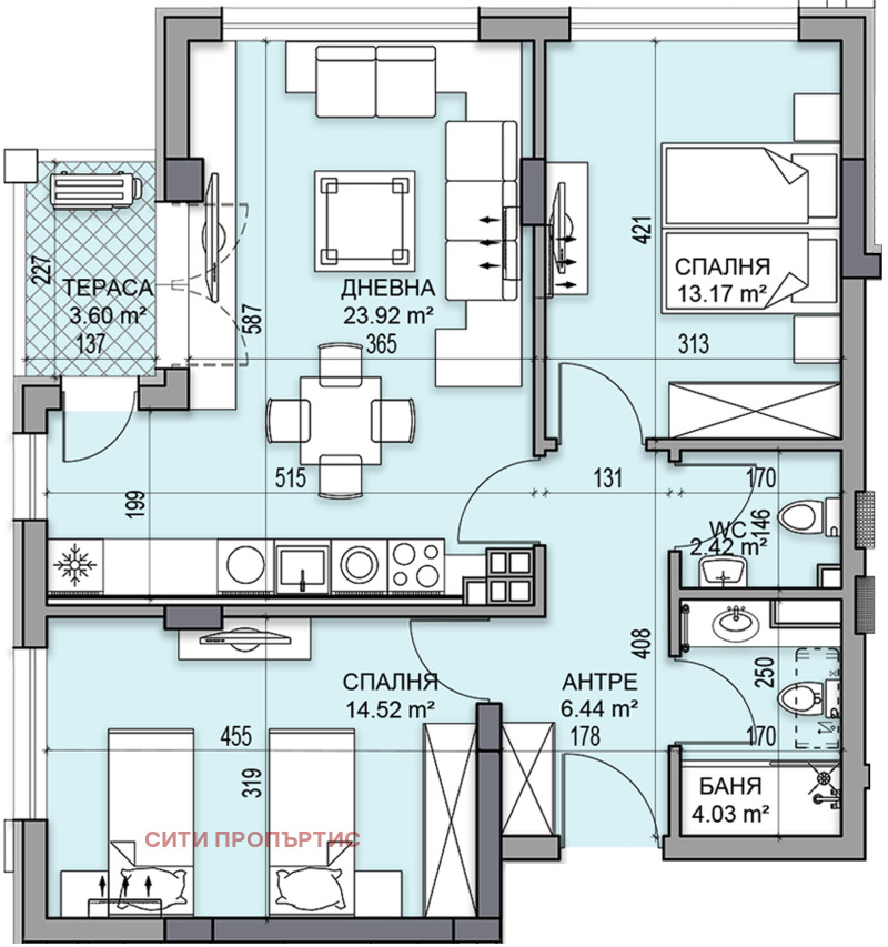 De vânzare  2 dormitoare Plovdiv , Gagarin , 99 mp | 34029441