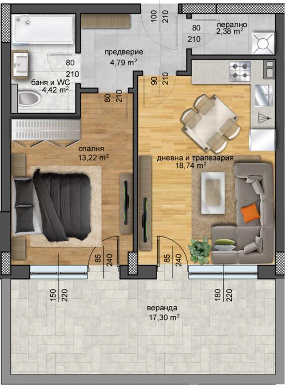 In vendita  1 camera da letto Plovdiv , Zapaden , 60 mq | 12773861 - Immagine [4]