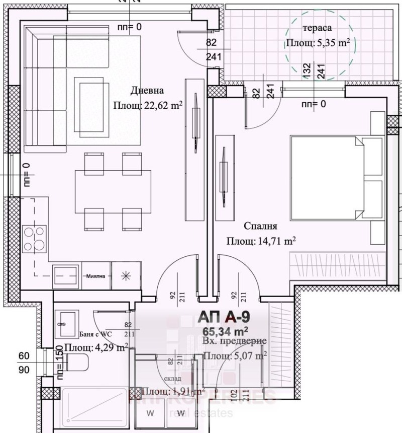 Na prodej  1 ložnice Plovdiv , Christo Smirnenski , 75 m2 | 60007249 - obraz [3]