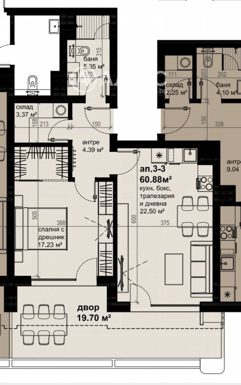 Till salu  1 sovrum Burgas , Izgrev , 82 kvm | 85342600 - bild [9]