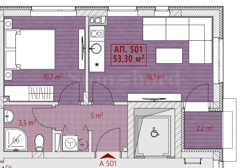 En venta  1 dormitorio región Burgas , Nesebar , 53 metros cuadrados | 13228901 - imagen [2]